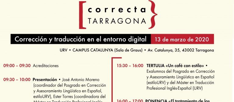 Aviso: Aplazamiento de Correcta Tarragona 2020