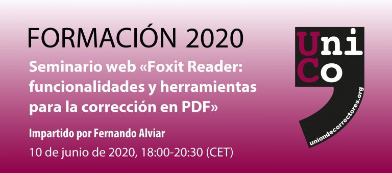 Seminario web «Foxit Reader: funcionalidades y herramientas para la corrección en PDF»