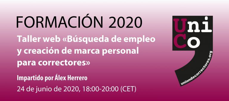 Taller web «Búsqueda de empleo y creación de marca personal para correctores»